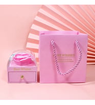 Kutu İçinde Mıknatıslı Kalp Kolye (Pembe-Pembe-Pembe)