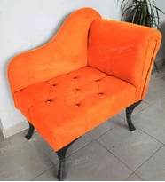 Yeni Model Ters Kol Tekli Köşe Koltuğu Josefin Bench Siyah Ayak (Turuncu)