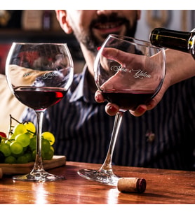 İsim Yazılı Piedmont 2'li Şarap Kadeh Seti