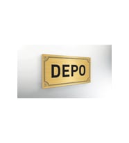 DEPO YAZILI YENİ METAL LEVHAA 20 X 10 CM