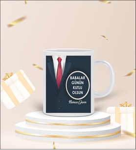 Kişiye Özel Babalar Günü Premium Kalite Kupa Bardak (Beyaz)