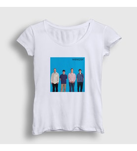 Presmono Kadın Beyaz Band Müzik Weezer T-Shirt 506682tt
