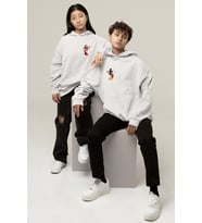 Mickey ve Minnie Sevgili/Çift/Arkadaşlık 2'li Kapşonlu Sweatshirt Seti (Beyaz)