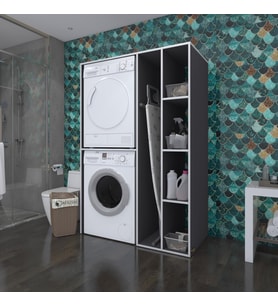 Kenzlife çamaşır-kurutma makinesi dolabı alyusha gri 180*120*60 banyo kapaksız arkalıksız (Karışık)