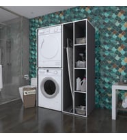 Kenzlife çamaşır-kurutma makinesi dolabı alyusha gri 180*120*60 banyo kapaksız arkalıksız (Karışık)