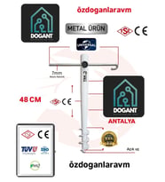Beyaz Demir  Plaj Deniz Bahçe Güneş Şemsiyesi Sabitleme  48 cm