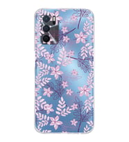 PrintiFy Oppo A16 Uyumlu Kamera Korumalı Floral Pudra Tasarımlı Şeffaf Silikon Kılıf