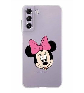 Samsung Galaxy S21 FE Kapak Minnie Mouse Tasarımlı Şeffaf Silikon Kılıf