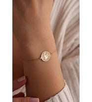 Kişiye Özel Şık Kuş Figürlü Bileklik 925K Gümüş (Gold)
