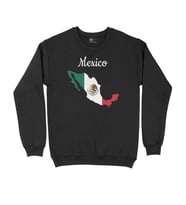 Meksika Haritalı ve Bayraklı Siyah Sweatshirt