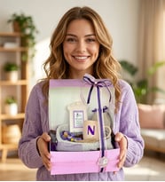 Ng Gifts Kişiye Özel Baş Harfli El Emeği Örgü Sepette 8 Mart Kadınlar Günü Hediye Seti