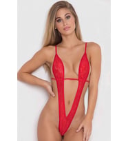 Liona Kadın Fantazi  İç Giyim Kırmızı Dantel Fantezi Gecelik Babydoll