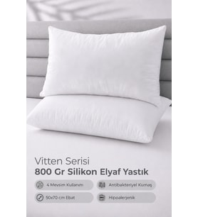 Vitten Serisi %100 Silikon Elyaf Dolgu Yastık 800 Gr 2 Adet