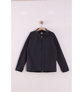 Monox Çocuk Unisex Parmak Geçmeli Polar Ceket (Füme)