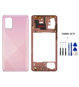 Samsung Galaxy A71 - SM-A715F FULL Kasa Arka Kapak Takım PEMBE - TAMİR SETİ