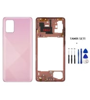 Samsung Galaxy A71 - SM-A715F FULL Kasa Arka Kapak Takım PEMBE - TAMİR SETİ