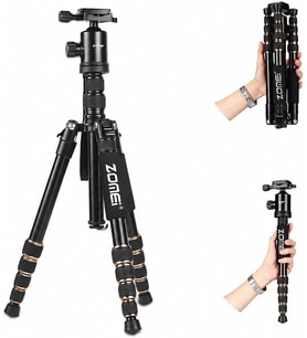 Profesyonel Tripod, 149 cm, 13 Kg Taşıma Kapasiteli, 360° Bilye Başlıklı, Hızlı Bırakma Plakalı, Telefon Tutuculu, Uzaktan Kumandalı, Kaymaz Ayaklı Kamera ve Telefon Tripodu Zomei Z-669