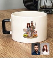 Kişiye Özel Karikatürlü Orta Dünya Sevgililer Lüks Fincan Sevgililer Günü Hediyesi