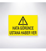 Hatayı Görüne Ustana Haber Ver 21x28 Arkası Yapışkanlı Levha