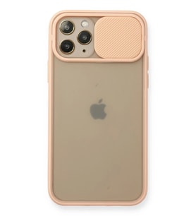Newface Apple iPhone 11 Pro Kılıf Palm Buzlu Kamera Sürgülü Silikon - Pembe