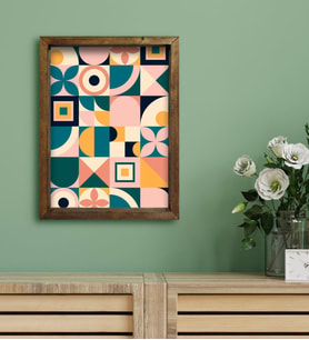 BK Gift Otel Odası Konseptli Doğal Masif Ahşap Çerçeveli Tablo 30x40cm-24