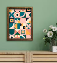BK Gift Otel Odası Konseptli Doğal Masif Ahşap Çerçeveli Tablo 30x40cm-24
