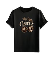 Kiraz  Görselli  Unisex (Cherry Tshirt) Tişört (Siyah)