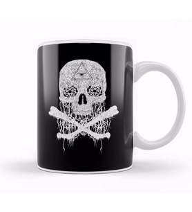 Awesome & Creepy Melting Skull Bones Kupa Bardak Porselen