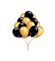 Siyah Gold 30 Adet Doğum Günü Balon Seti