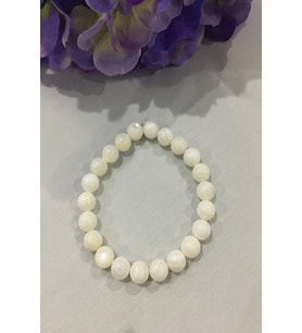 8 MM BEYAZ SEDEF DOĞALTAŞ BİLEKLİK