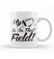 My Heart Is On That Field Football Cheerleader Kupa Bardak Porselen