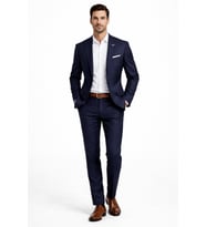 Erkek Silim Fit Yelekli Çift Yırtmaçlı Takım Elbise BGL-ST05327 (Lacivert)