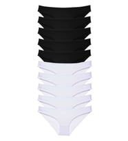 Mulvxbrf Brf02 10 Adet Eko Set Likralı Kadın Slip Külot Siyah Beyaz (Mulvix)