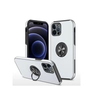 Newface Apple iPhone 12 Pro Kılıf Elit Yüzüklü Kapak - Gümüş