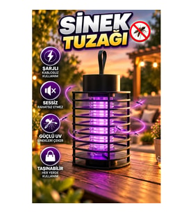 Şarjlı UV Işıklı Elektrikli Sivrisinek Tuzak Lambası Sessiz ve Taşınabilir