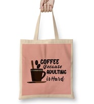 Funny Coffee Drinks Art Lover Gift Quote Bez Çanta Uzun Saplı