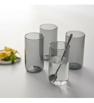 4'lü Borosilikat Cam Bardak Seti - 460 ml Büyük Boy Isıya Dayanıklı Renkli Meşrubat ve Kahve Bardağı - Kurşunsuz Ekolojik (4 Adet) Amber (Bal Rengi) ve Füme Renk Seçenekleri (FÜME - 4 ADET)