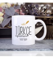 Kişiye Özel Türkçe Öğretmeni Kupa Bardak HB157A (Beyaz - Beyaz)