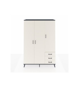Hyperion Gardrop 6 Raflı 3 Çekmeceli Tek Askılı 132x44x195 Antrasit-Aytaşı
