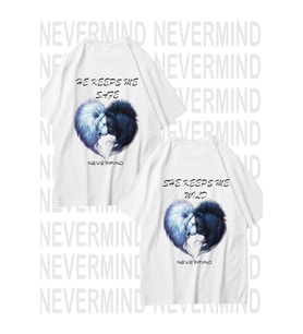 He Keeps Me Safe / She Keeps Me Wild – Unisex Çift Tişörtü 2'li (Beyaz)