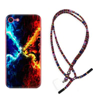 Apple iPhone 5 6 7 8 Plus Se XR Kılıf Boyun Asklı Rasta Silikon Red Blue Leon 1714