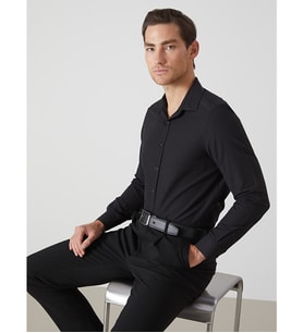 LCW BUSINESS Siyah Slim Fit Uzun Kollu Poplin Erkek Gömlek