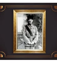 Altın Varaklı Çerçeveli Paspartulu Atatürk Tablo z4780 (Gold)