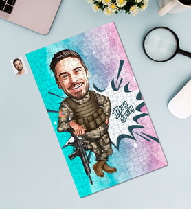 Kişiye Özel 240 Parça Asker Temalı Karikatürlü Puzzle