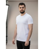Basic Erkek Tişört %100 Pamuk Slim Fit Bisiklet Yaka – Rahat & Şık