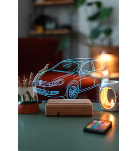 Volkswagen Golf 6 16 Renk Kumandalı 3D Gece Lambası
