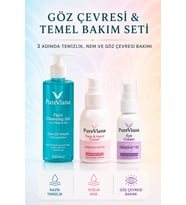 PureViana Göz Çevresi & Temel Bakım Seti – 3’lü – Göz Altı, Temizleme, Nemlendirici