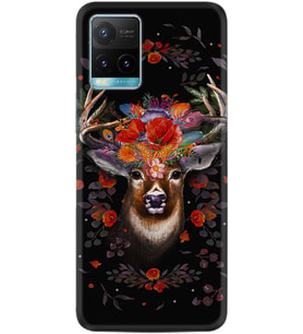 Vivo Y21 Kılıf Silikon Desen Özel Seri Rose Deer 1661