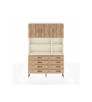 Arges Gardrop 8 Raflı 8 Çekmeceli 3 Kapaklı 132x30x195 Aytaşı-Çam