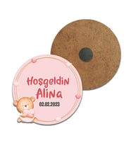 Kişiye Özel Tasarım Ayıcık Baskılı Bebek Magnet (10 Adet)